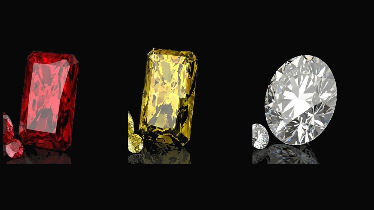 Navratna gemstones ruby yellow sapphire diamond