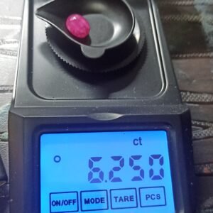 Natural Ruby - 6.25 Carats — certified weight